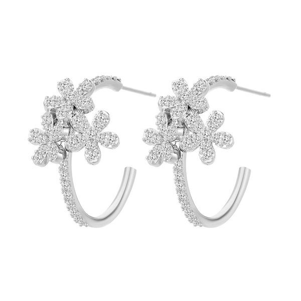 Hoop flower earrings