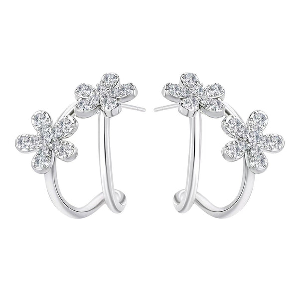 Double flower earrings