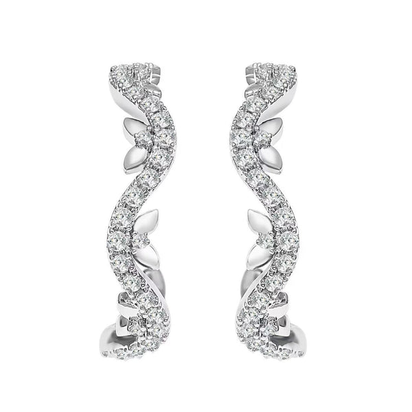 Flowery waves earrings hoops