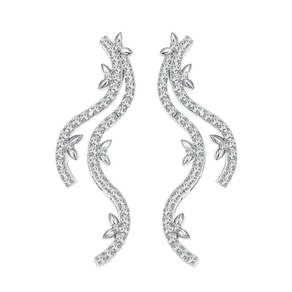 Flowery waves earrings long