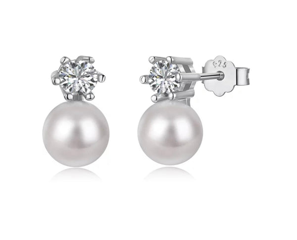 Pear silver earrings